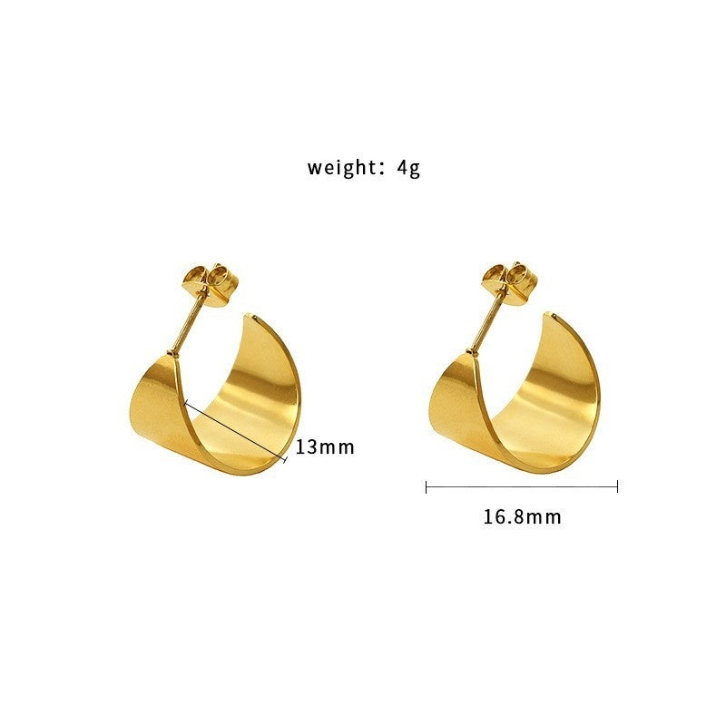 Simple And Versatile Ladies' 316 Stainless Steel Earrings