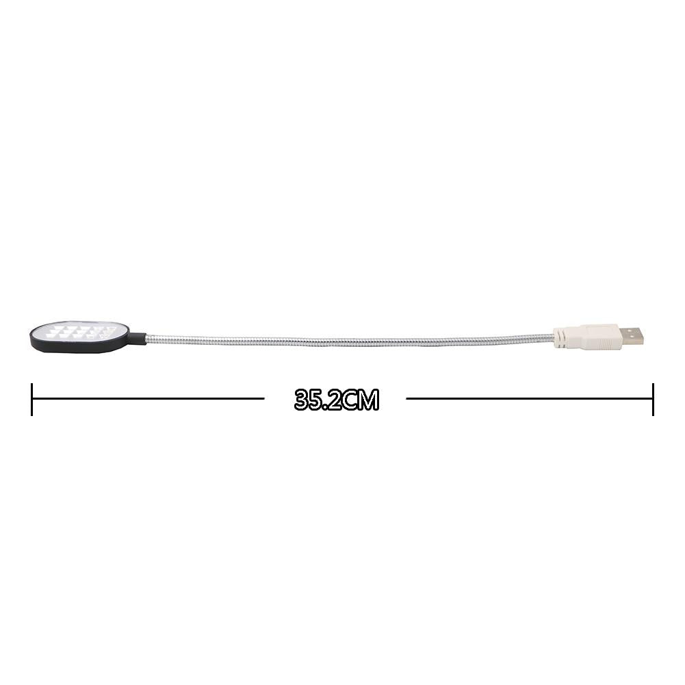 Ultra Bright 15 LED Flexible 35.2cm Mini Computer USB Work Light Lamp Flashlight For PC Laptop Convenient for Reading