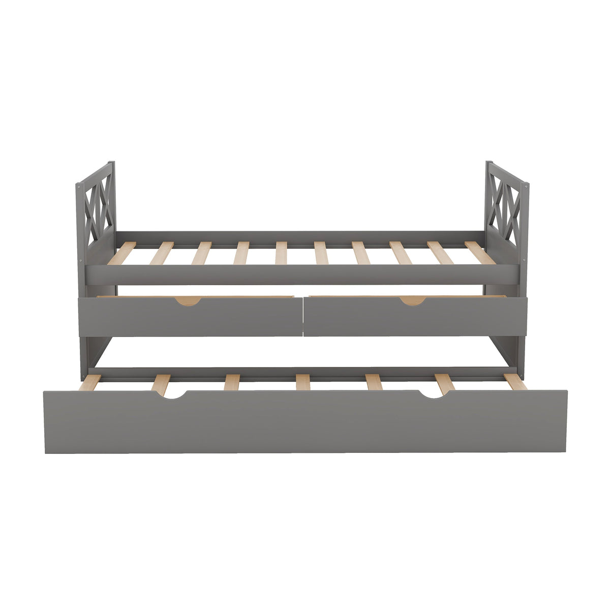 Multi-Functional Daybed with Drawers and Trundle, Gray