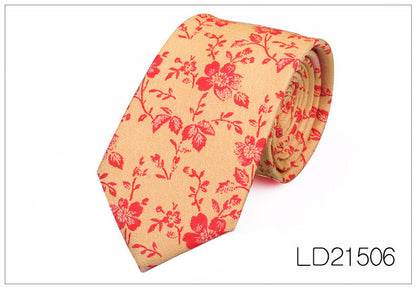 Men's 6cm Flower Graffiti Yarn-dyed Tie
