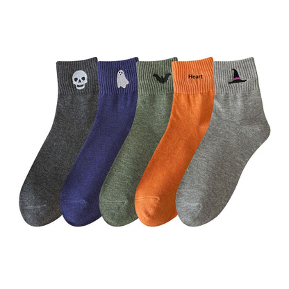 Skull Crew Socks Breathable Warm Cotton Blend