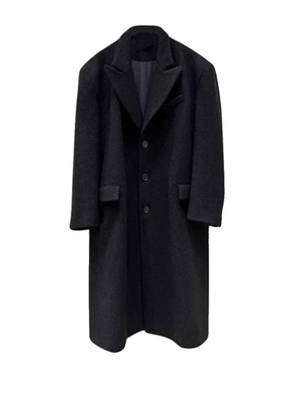 Nerazzurri Winter Men's Overcoat Coat Long Below The Knee Wool
