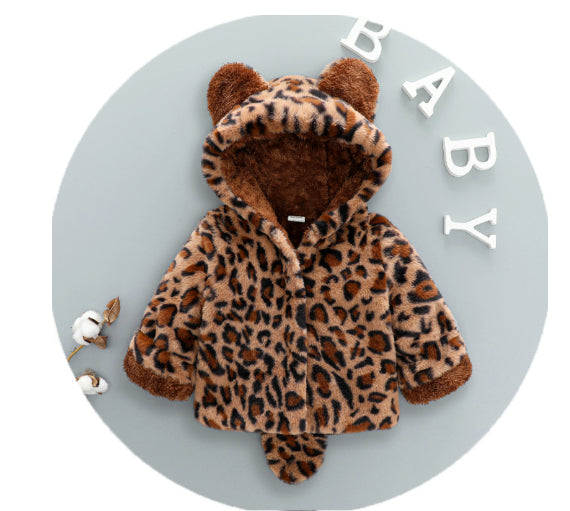 Children Thick Small Tail Faux Fur Coat