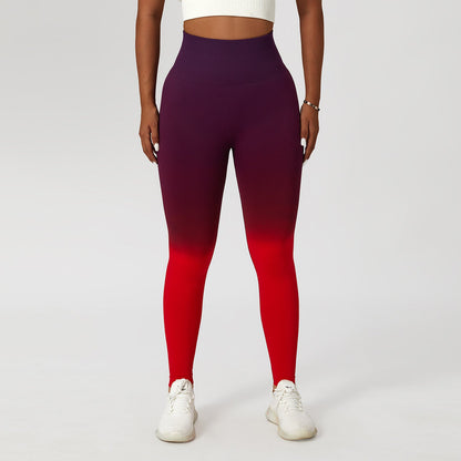 Gradient Fitness High Waist Sportswear Tight Outdoor Pants