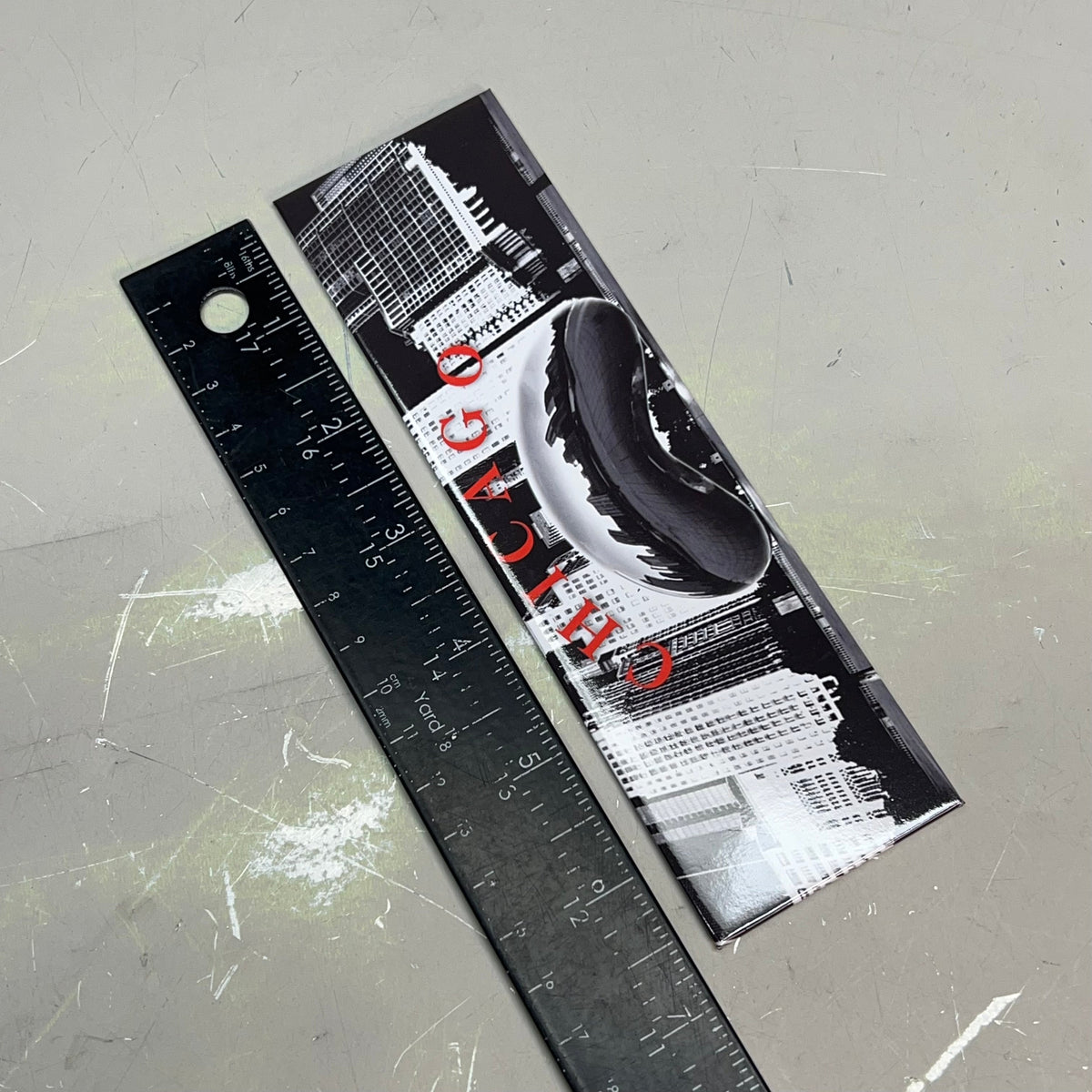 (5 PACK) Chicago Cloud Gate Souvenir Magnet  6"x2" Black & White 2014-00740-6441