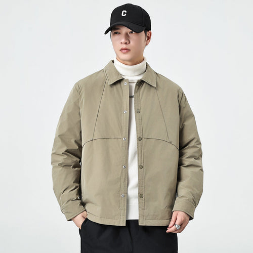 New Autumnwinter Mens Lapel Coatsimple And Warm