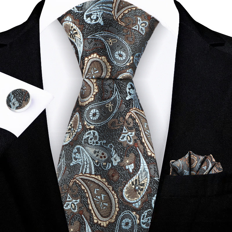 Jacquard-embroidered Cashew Flower Tie