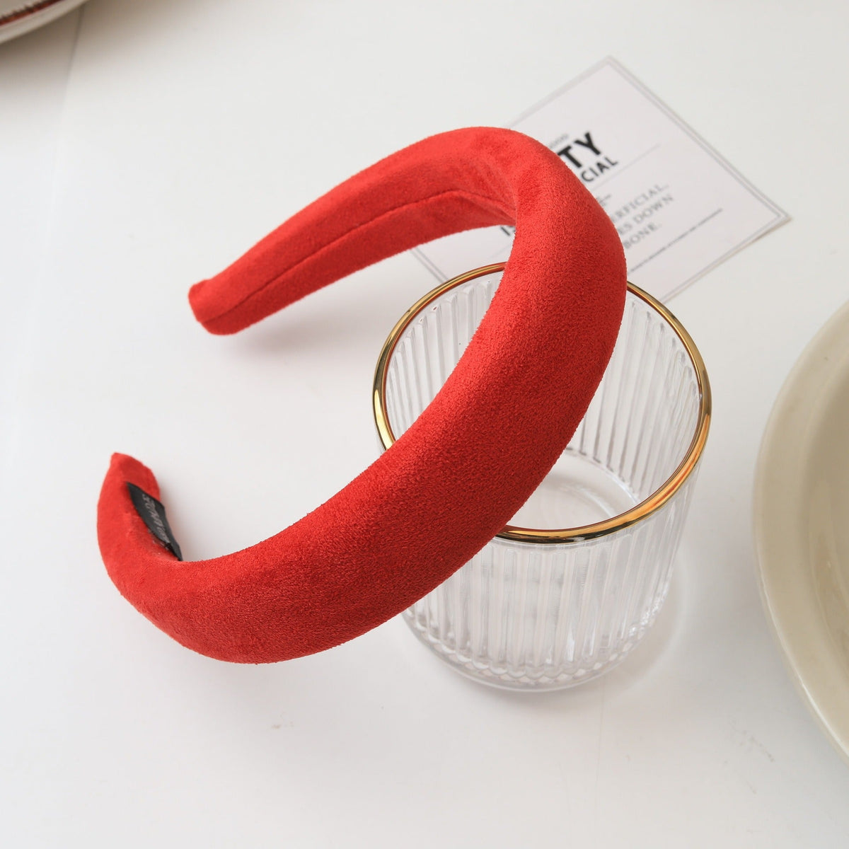 Candy colored velvet with wide edge sponge headband flocking