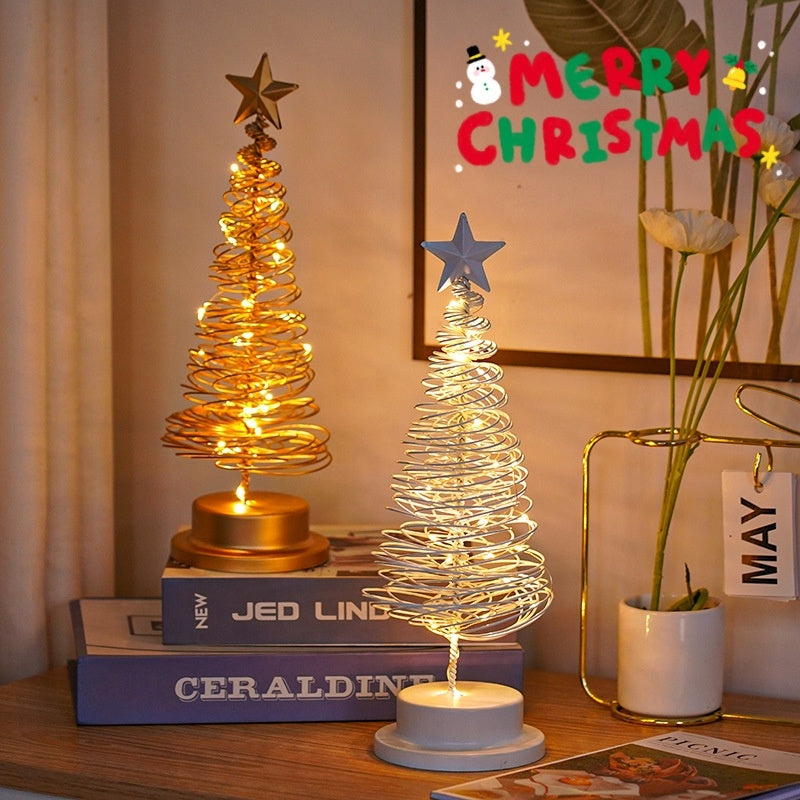 LED Spiral Christmas Tree Desk Lamp Decor