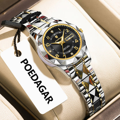 Womens Waterproof Luminous Dual-calendar Watch