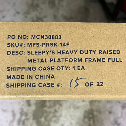 SLEEPYS Raised Metal Bed Frame 12.8" High Sz Full Black MCN30883