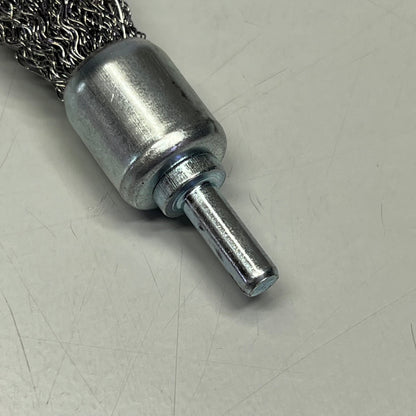 (5 PACK) Crimped Wire End Brush Stainless Steel 3/4" Dia 5/8" Post Chrome