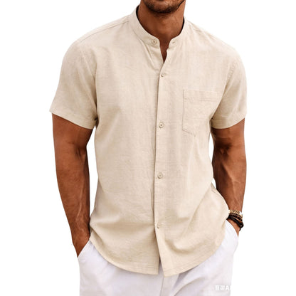 Henry Tie Pocket Casual Shirt For Men