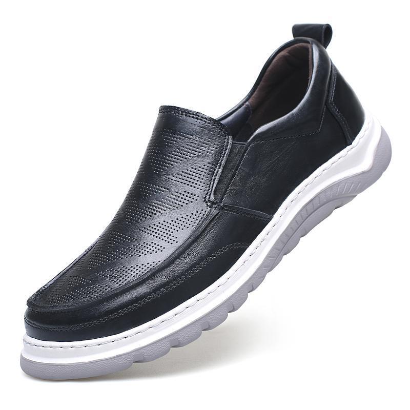 Men's  Genuine Leather Perforated Loafers Shoes