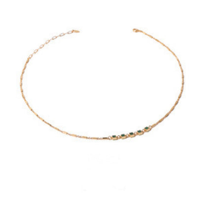 Gold Micro Inlaid Sand Gold Antique Gold Pendant Necklace