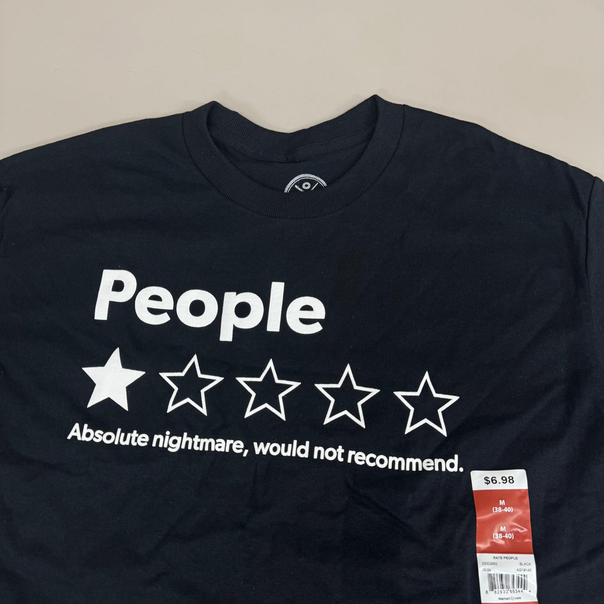 SARCASTIC HUMOR People One Star Total Nightmare Would Not Recommend T-Shirt