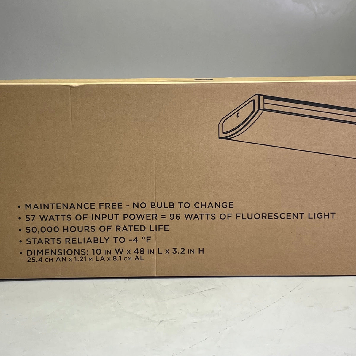 COMMERCIAL ELECTRIC High Output Wrapround Light 4ft, White 1001820735