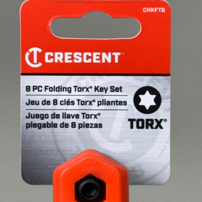 CRESCENT (New!)CHKFT8 Folding(8 Piece) Torx Dual Material Hex Key Set