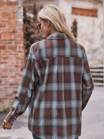 Plaid Button-Down Long Sleeve Shirt