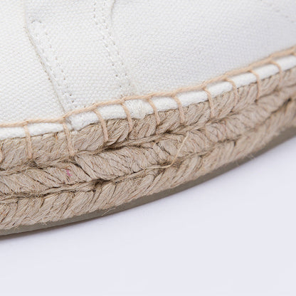 White Platform Canvas Lace-up Shoes