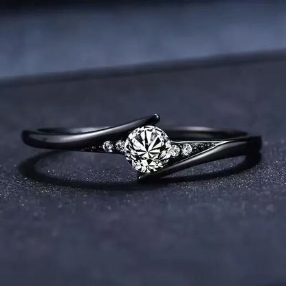 Female Minimalist Retro Creative Diamond Studded Ring