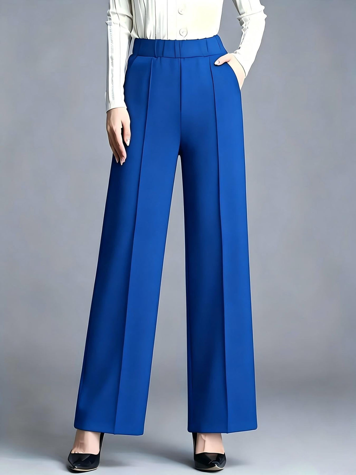 Women's High-waisted Wide-leg Straight-tailored Trousers