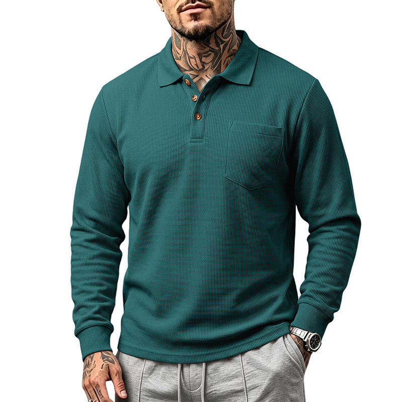 Men's Simple Casual Commuter Breathable Lapel Top