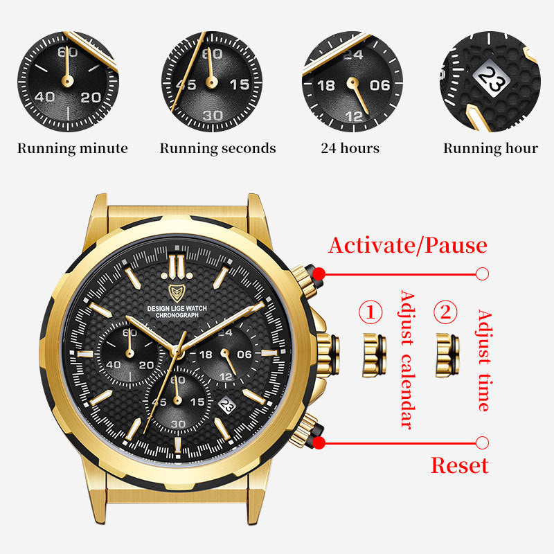 Classic Multifunction Steel Watch