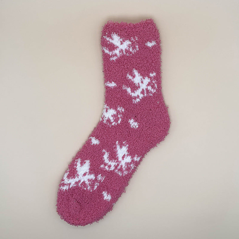Autumn And Winter Fleece-lined Thickened Socks For Home And Sleep