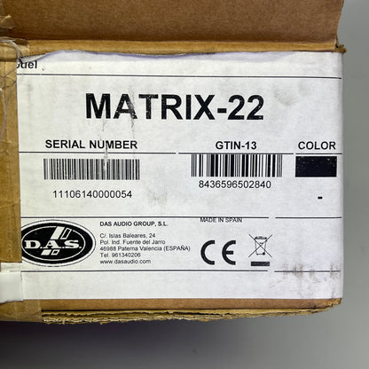 DAS AUDIO GROUP Half Rack Mount Dual Input/Output Channel Breakout Box 11106140
