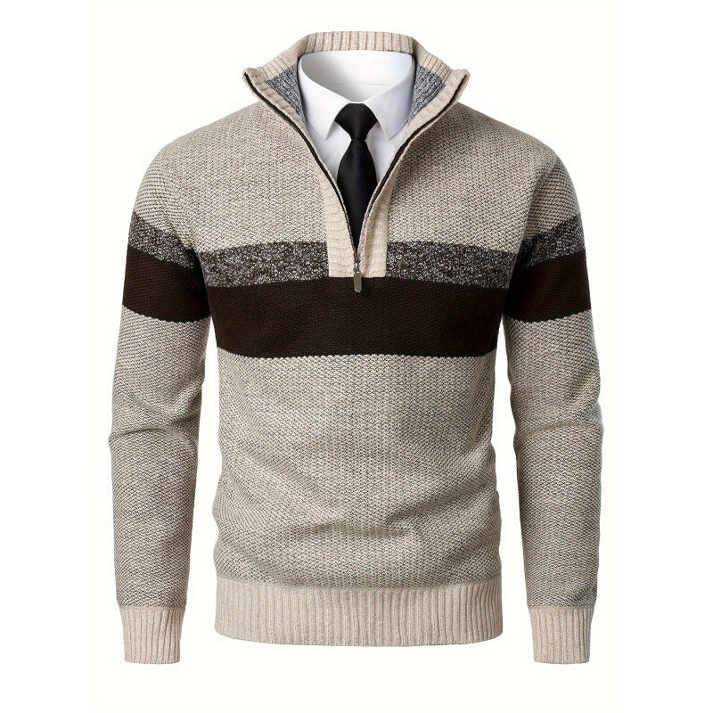 Men's Fleece-lined Mock-neck Sweater