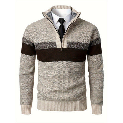 Men's Fleece-lined Mock-neck Sweater