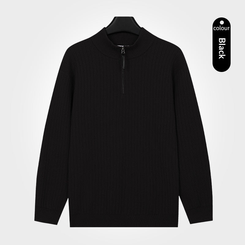 Men's Semi-Zip Knit Sweater With A Light Luxury Feel Soft And Warm For Autumn And Winter