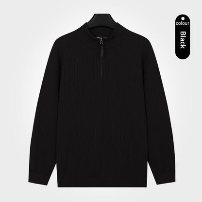 Men's Semi-Zip Knit Sweater With A Light Luxury Feel Soft And Warm For Autumn And Winter