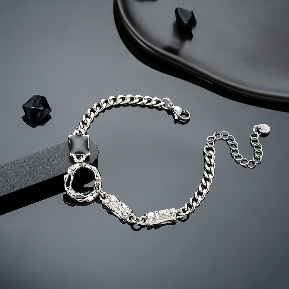 Titanium Steel Non-fading Versatile Zircon Bracelet For Men