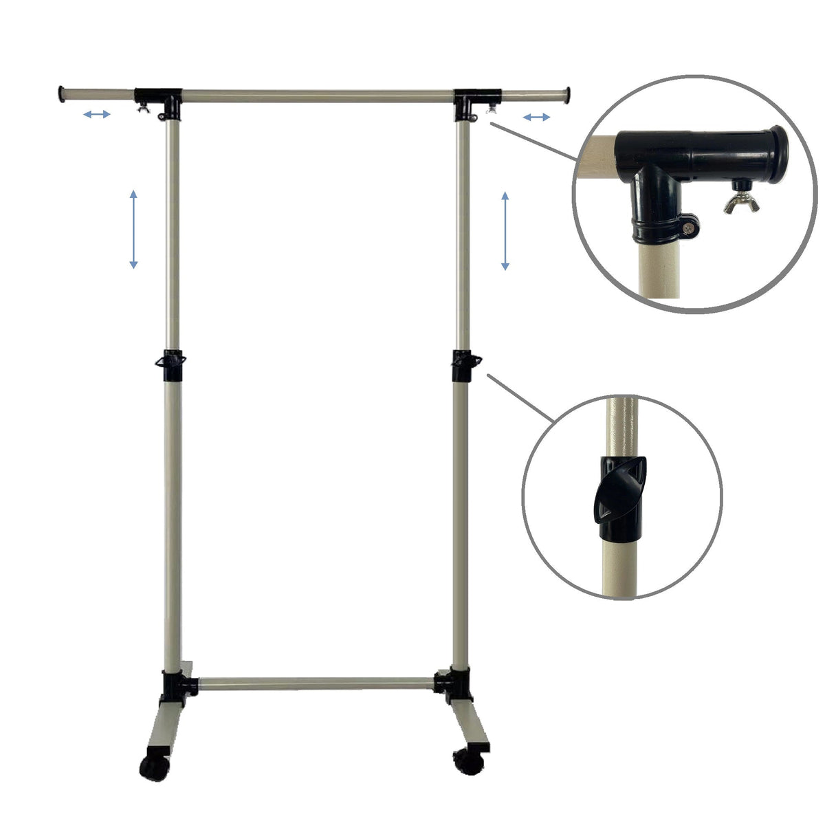 Short hanger, used for hanging heavy-duty rolling hangers with bottom racks and wheels for clothes
