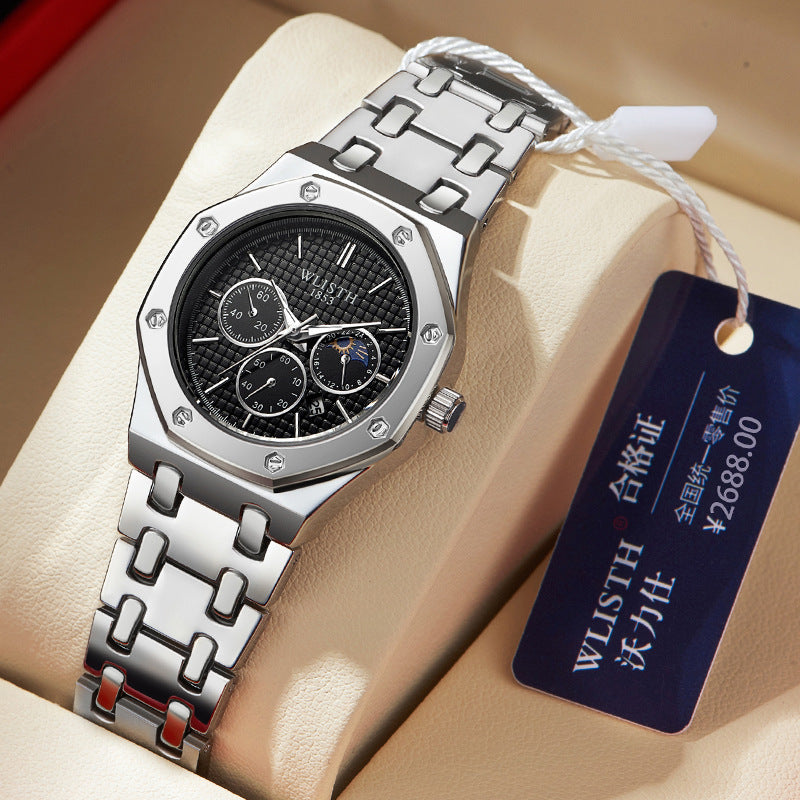 Women's Watch Luminous Steel Strap Calendar