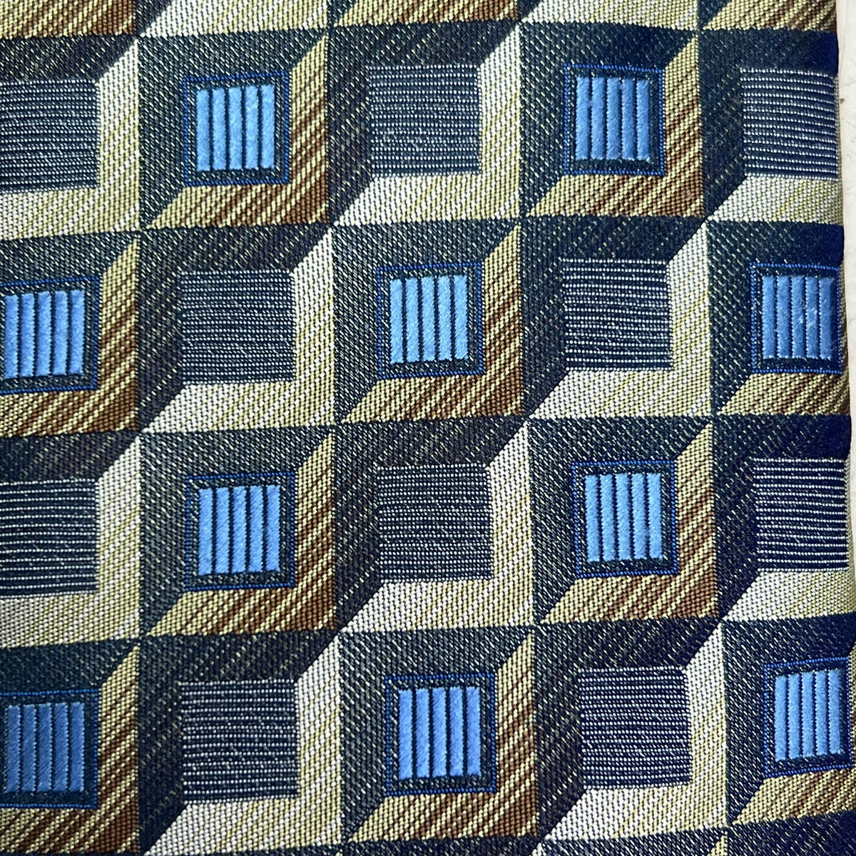 ALEXANDER JULIAN COLOURS 3D Square Tie 60" Blue/Multicolor Pattern (Pre-Owned)