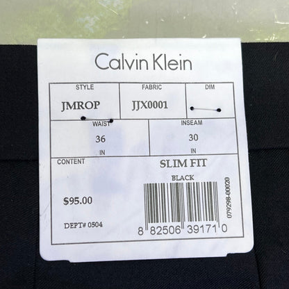 CALVIN KLEIN Slim Fit Slack Dress Pants Men's Sz 36W X 30L Black JMROPJJX0001