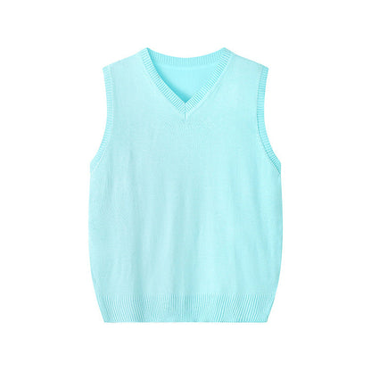 Fashionable V-neck Pullover Knit Vest For Early Spring