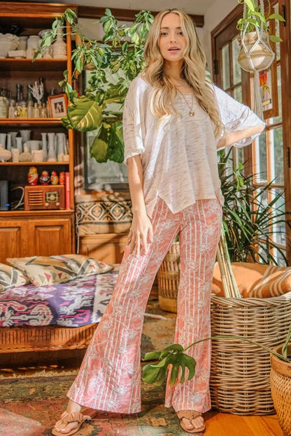 And The Why Wrinkle-Free Stretch Bell Bottom Flare Pants