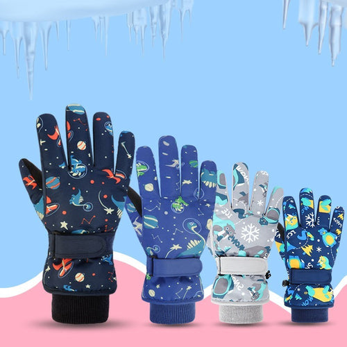 Children's Skiing Gloves with Thickened Fleece