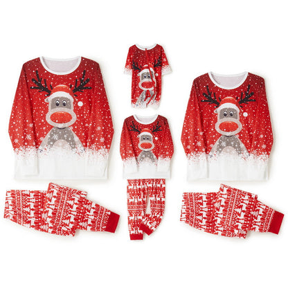 Christmas Print Long Sleeve Casual Parent-child Set
