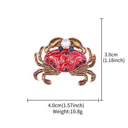 Enamel-dripped Lobster Brooch Accessory For Women
