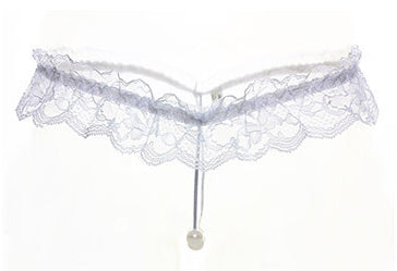 Sexy Lace Pearl Massage Opening Underpants