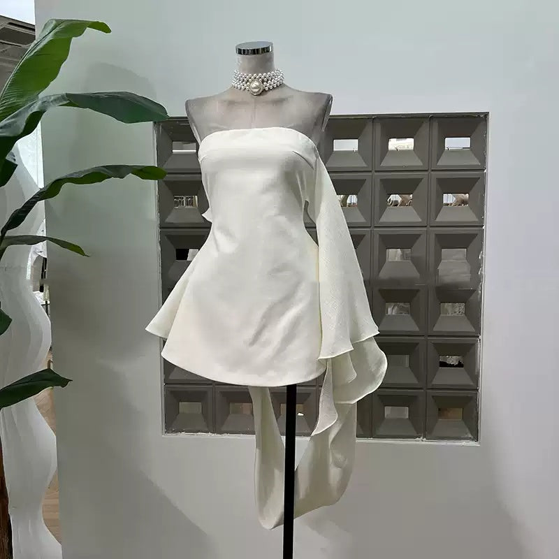 Ribbon Tube Top Niche Short Small Size Dress