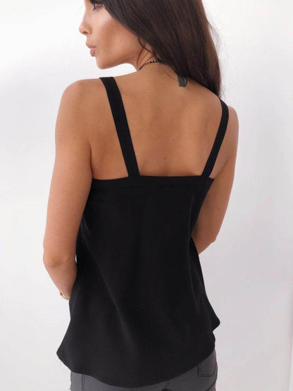 V-Neck Wide Strap Cami for Women in Opaque Polyester