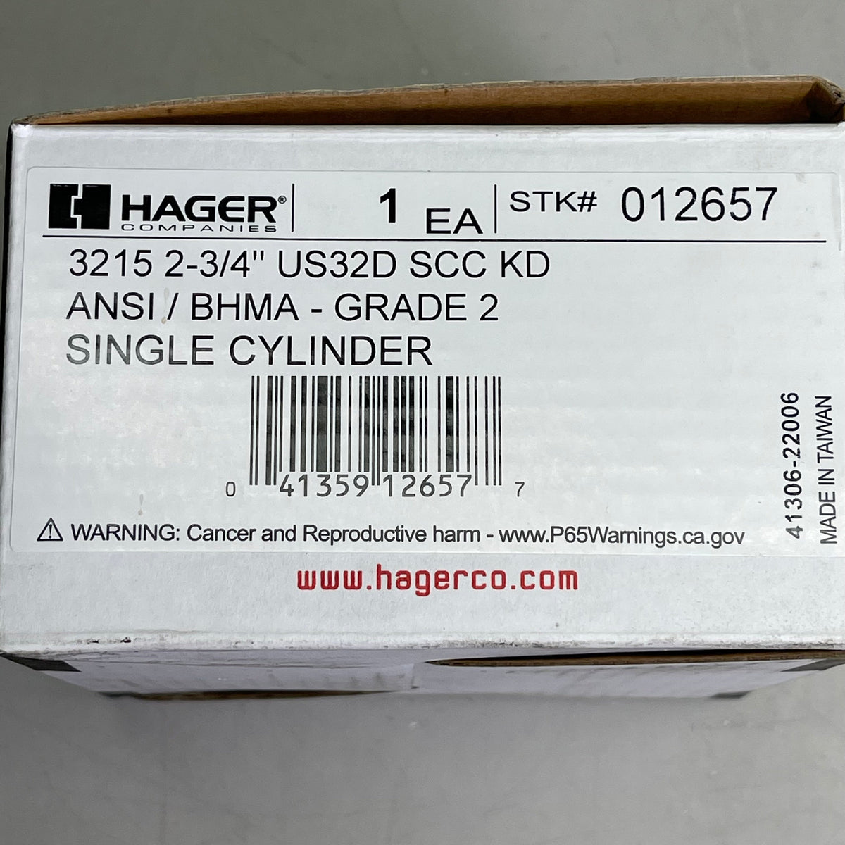 HAGER Deadbolt Satin Stainless Steel Grade 2 Cylinder Thumbturn 3215-32D