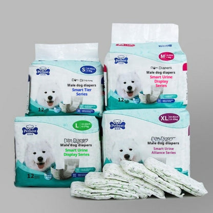 Petbest Male Dog Diaper Wearable Urine Display
