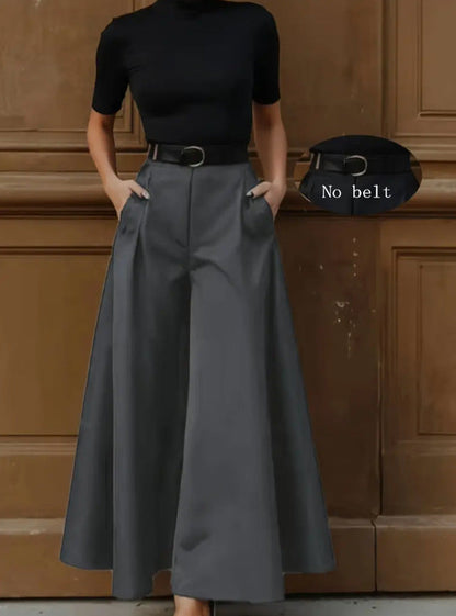 European And American-style Figure-flattering High-waisted A-line Skirt